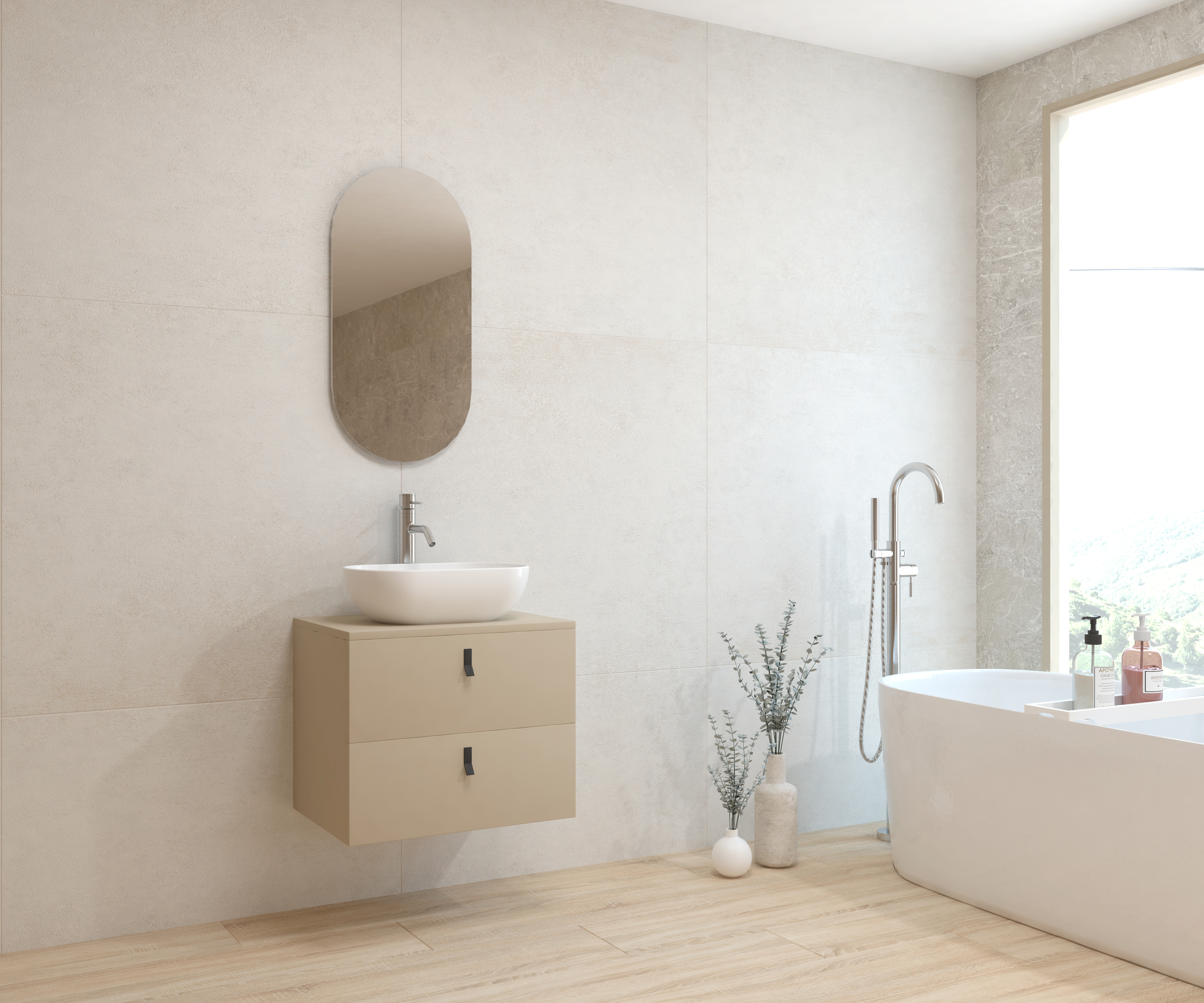 Pack ALEGHE COULEURS + lavabo + espejo cápsula