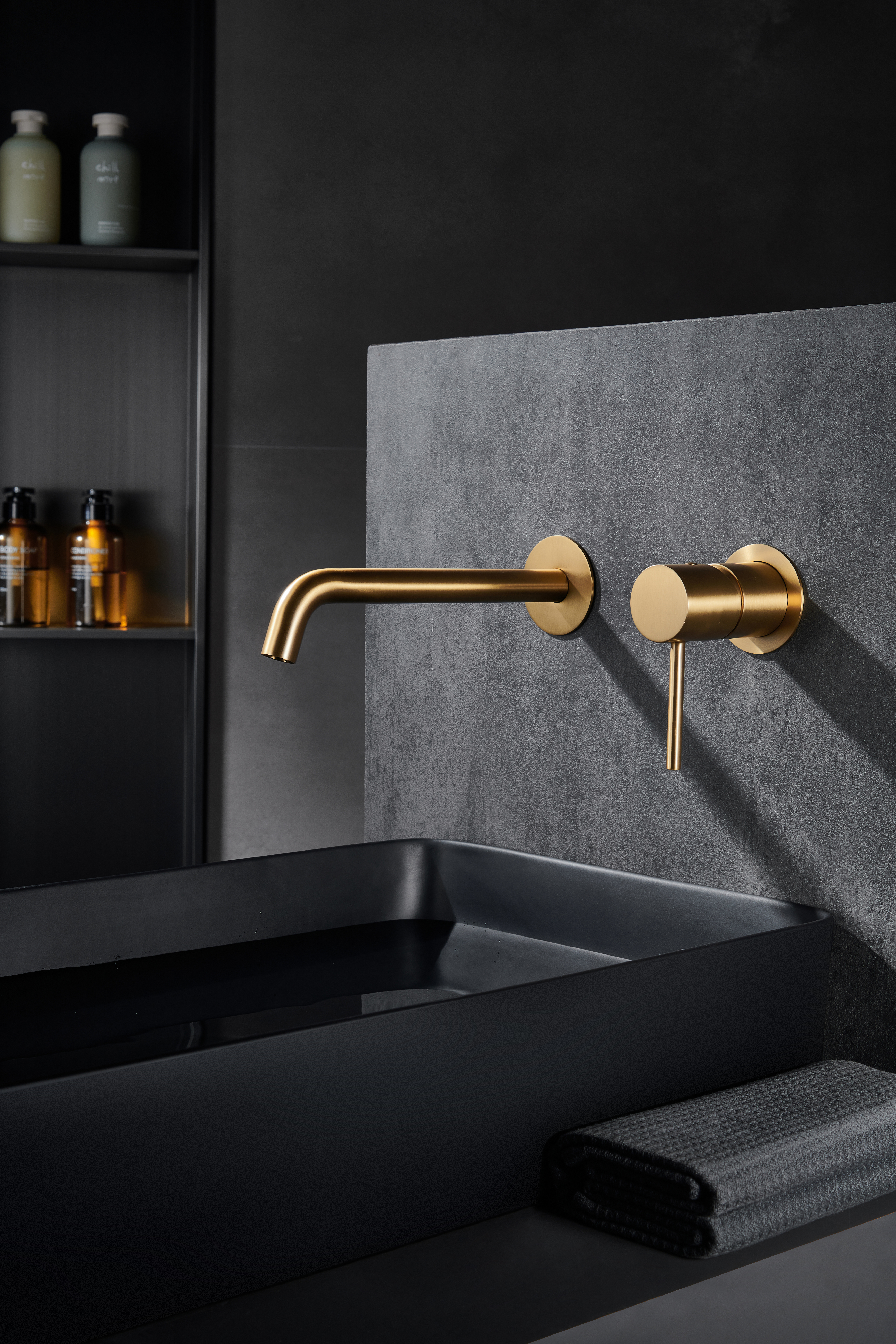 GRIFO LAVABO EMPOTRADO  TENERIFE ORO CEPILLADO