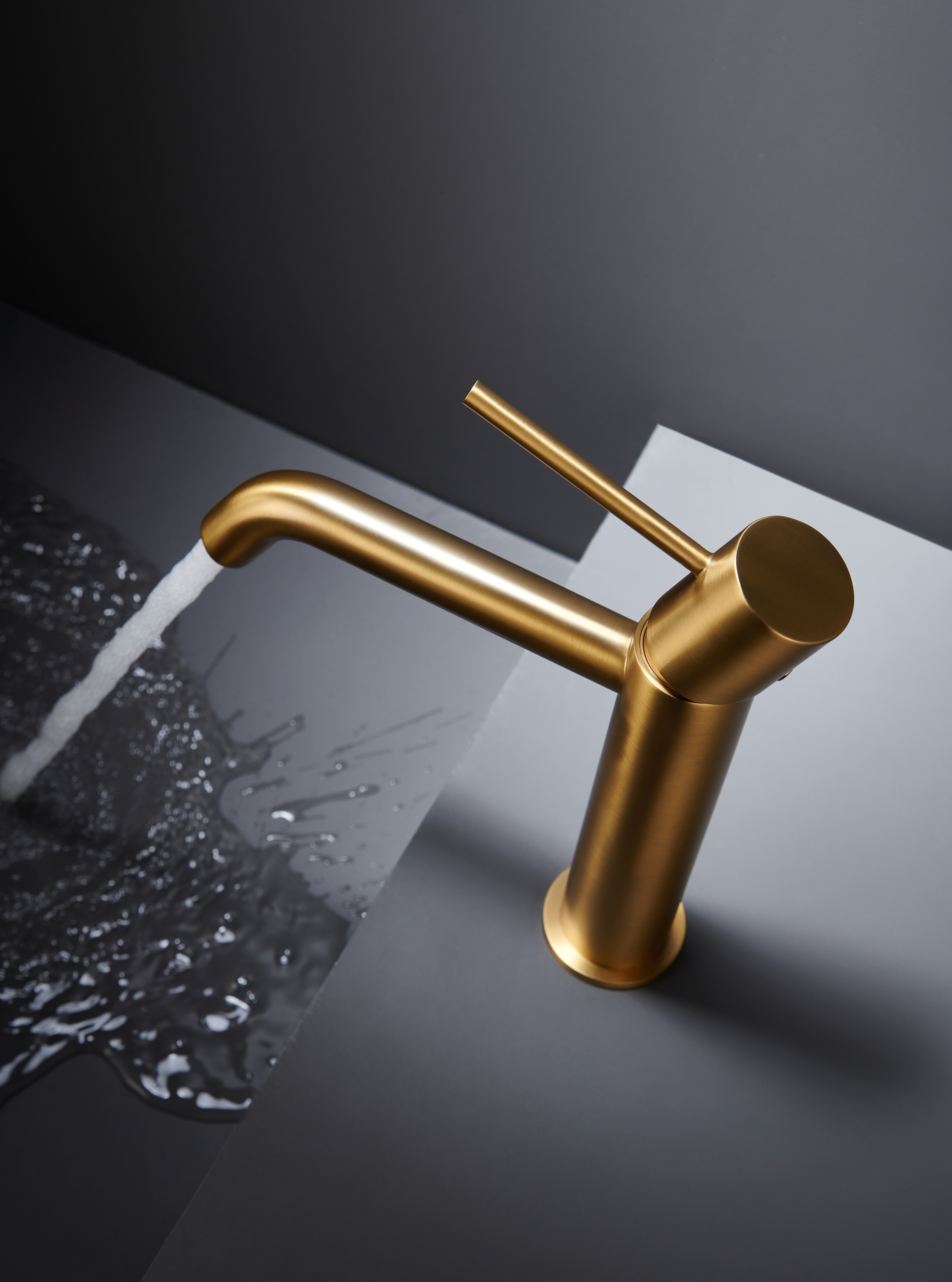 MONOMANDO LAVABO TENERIFE ORO CEPILLADO