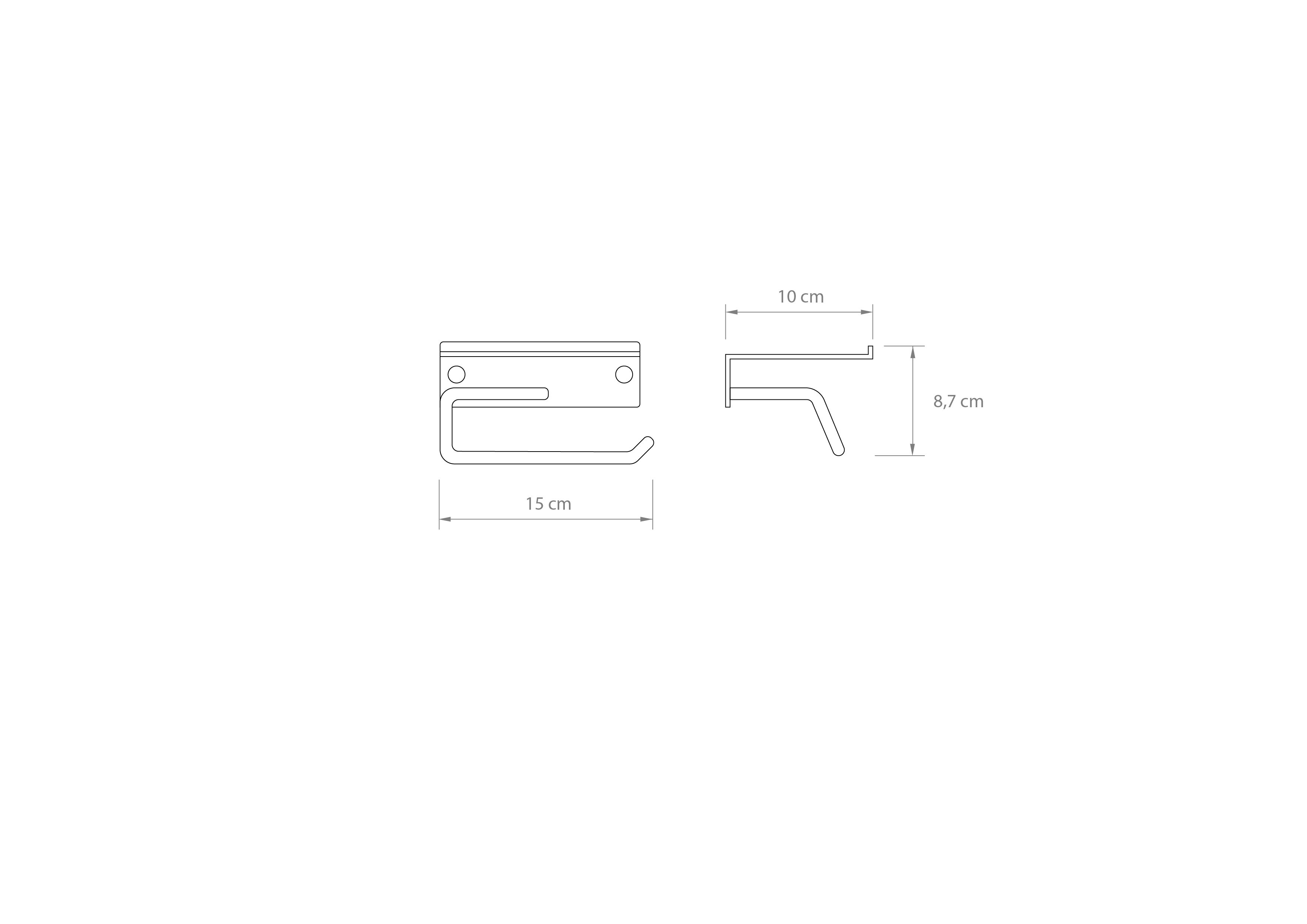 Distributeur de papier hygiénique avec étagère CAPRI noir mat