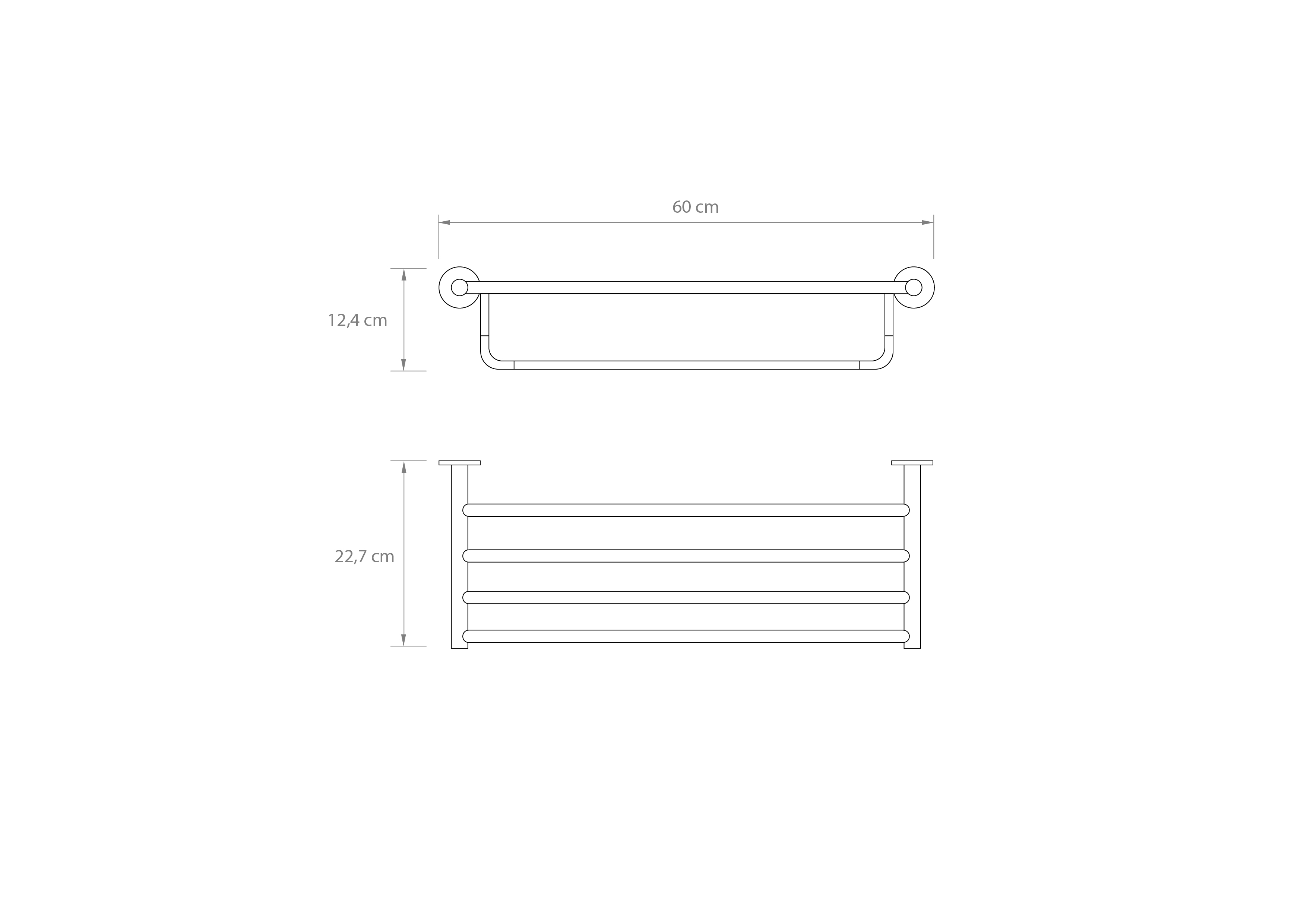 Porte-serviettes CAPRI 50 CM or brossé