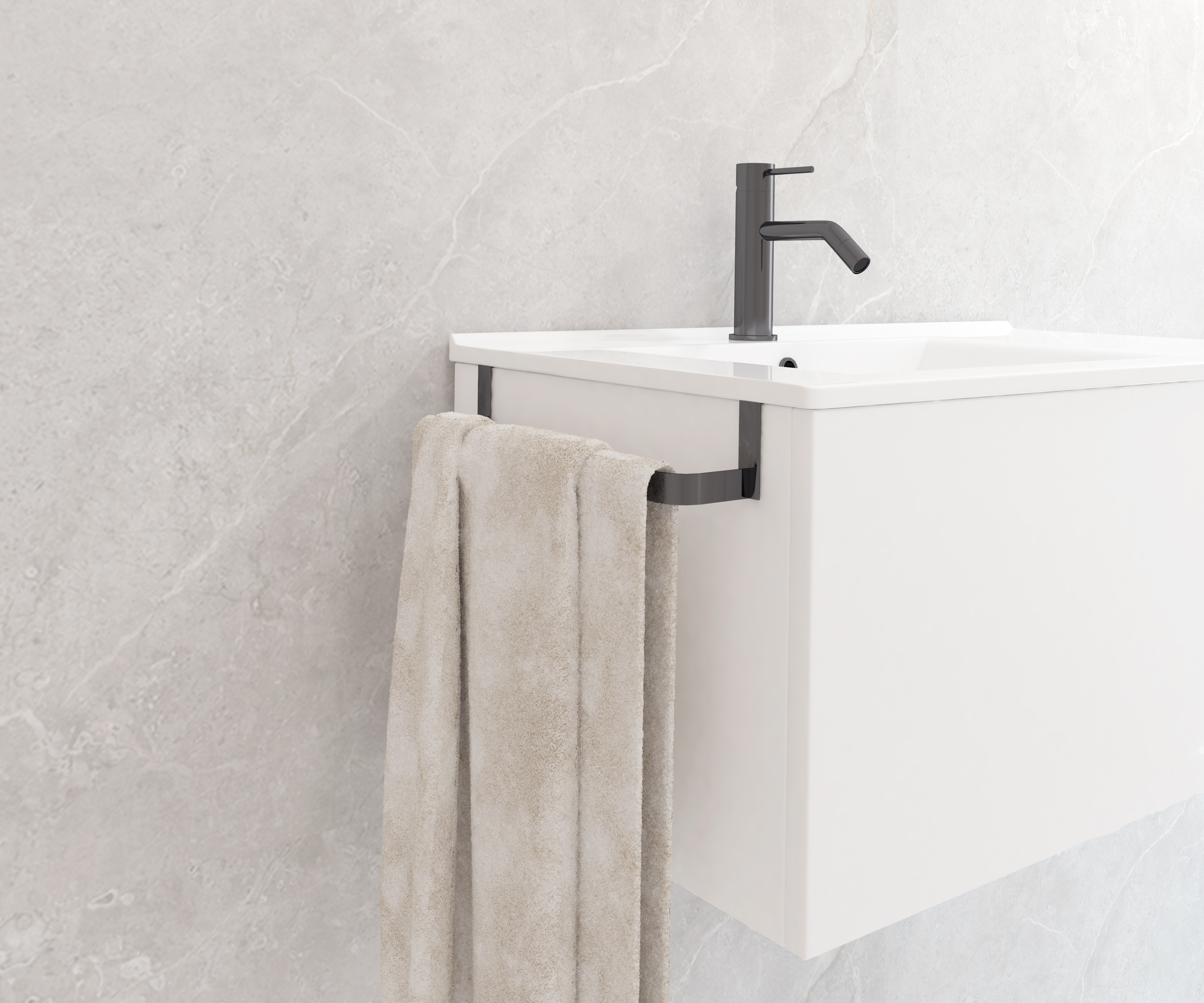Bar porte-serviettes à l'intérieur meuble chrome