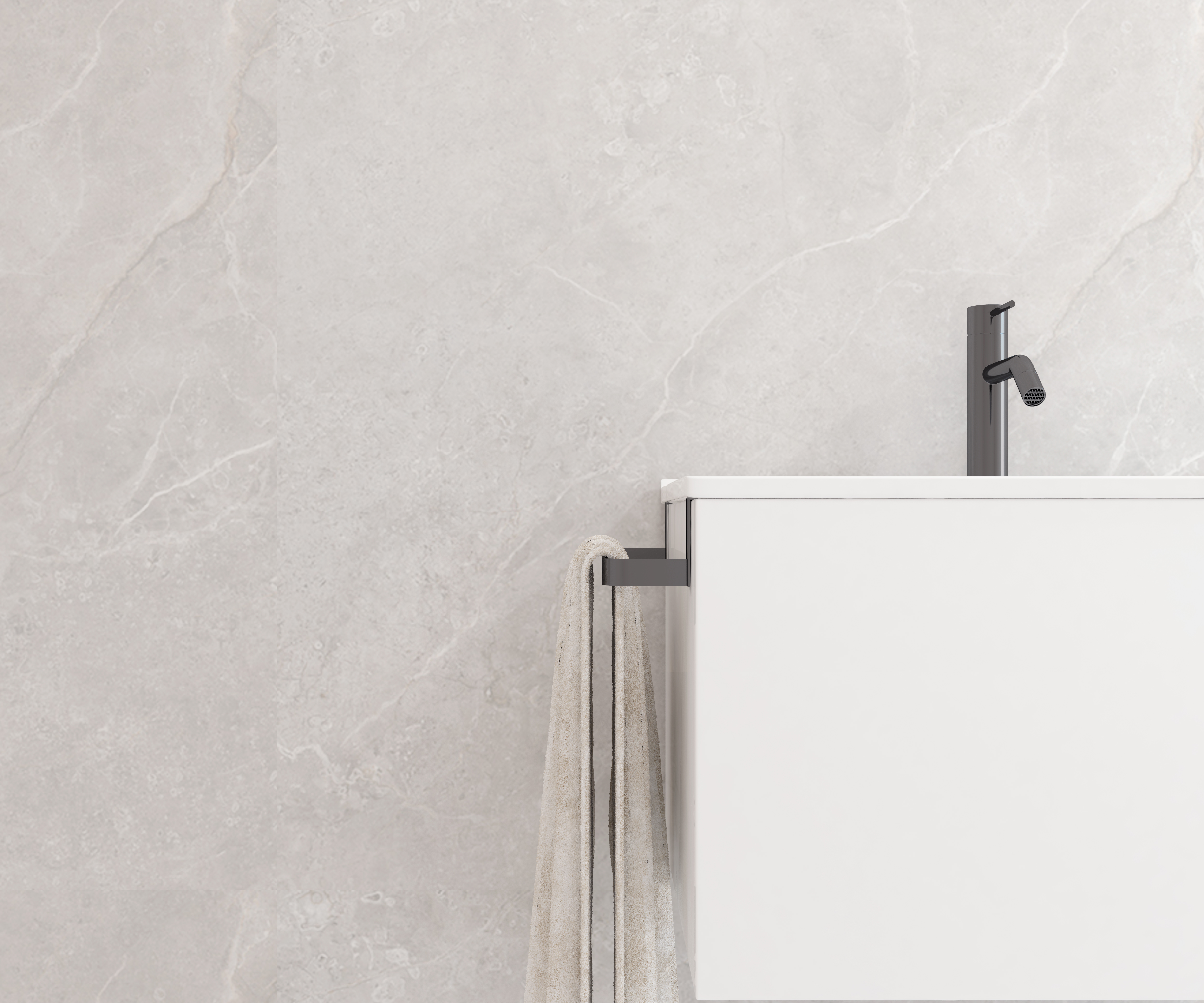 Bar porte-serviettes à l'intérieur meuble chrome